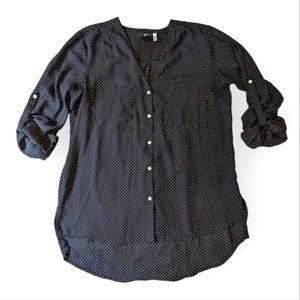 H&M blouse black with white polkadots 6US